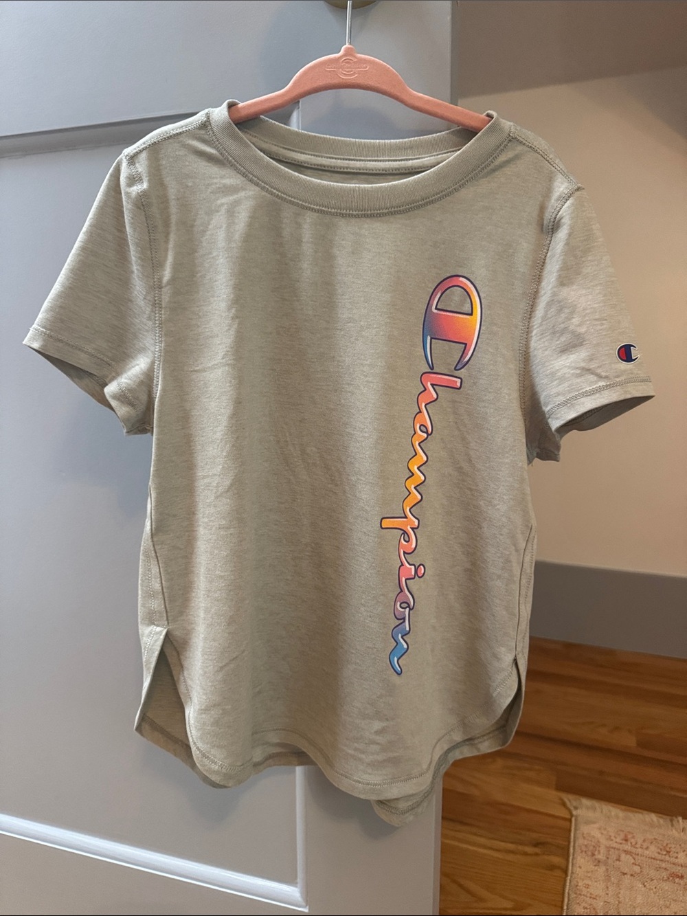 Champion Sage Short Sleeve Tee with Rainbow Logo